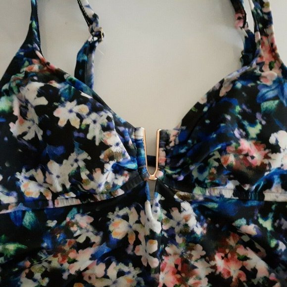 Badgley Mischka Swimwear Floral Tankini top Size 6 - Picture 5 of 6